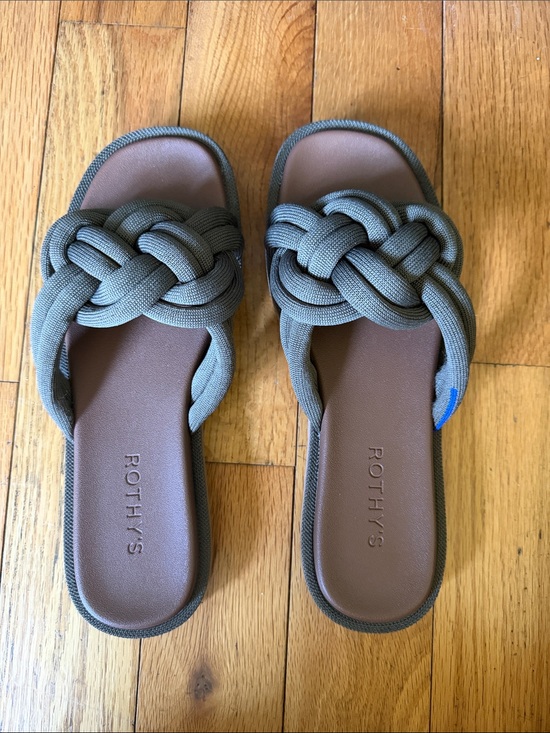 Rothy's Shoes - Rothy's Knotted Slide Sandals in olive green